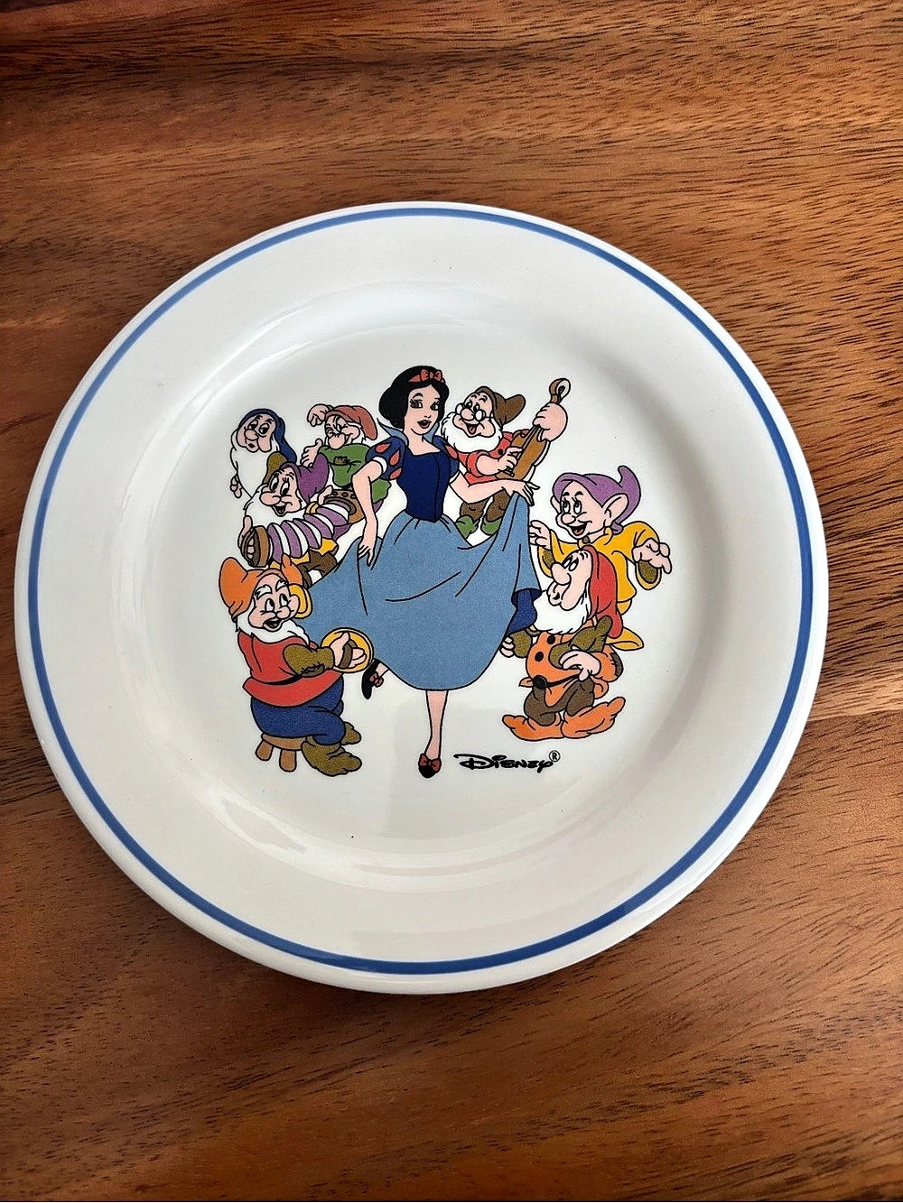 Disney Character Dinner Plate in White & Blue made in Italy